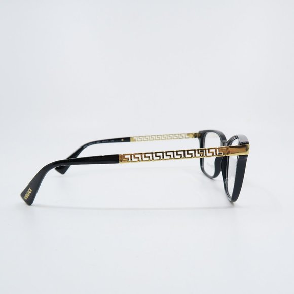 Versace Mod. 3340-U GB1 53mm Black-Gold Greek Key, New Women's Eyeglasses. - Picture 7 of 10